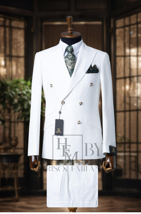 Exotic White Double Breasted Suit - Image 2