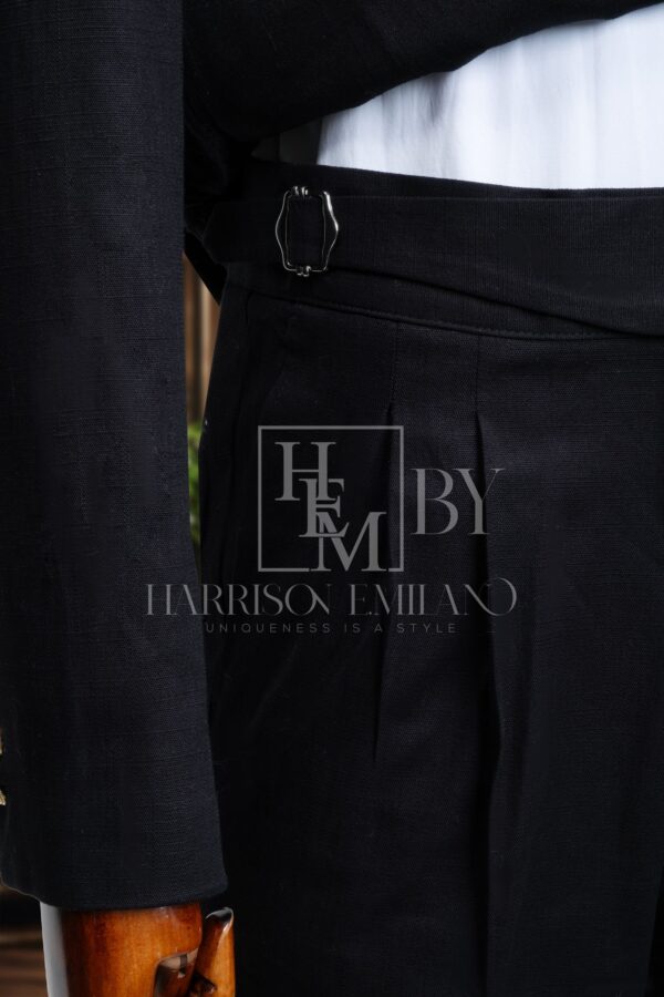 Black Linen Safari Suit - Image 3