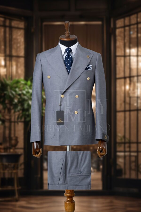 Ash Grey Double Breasted Suit