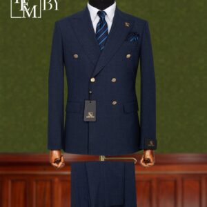 Navy Blue Double Breasted Men's Suit