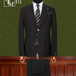 Slate Black 2 Piece Single Breasted Mens Suit